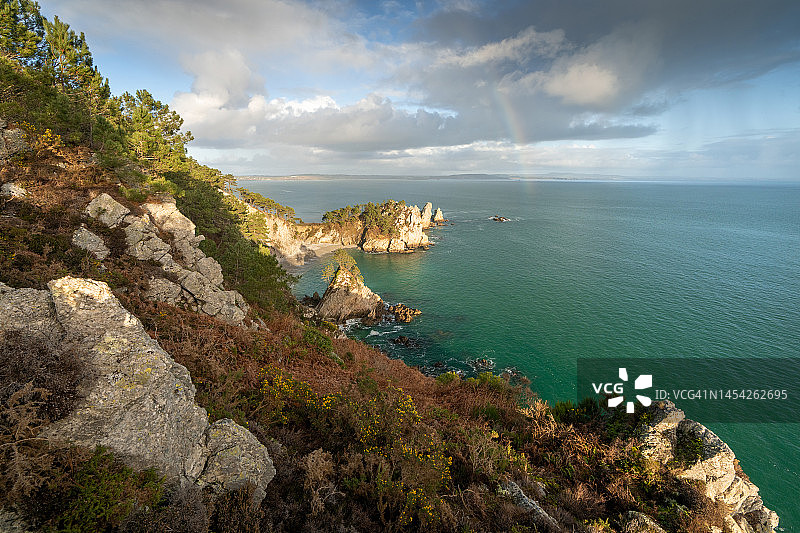 布列塔尼的风景-圣埃尔诺、克罗宗、莫尔加图片素材