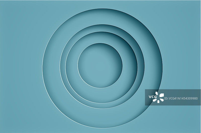 蓝色圆形剪纸抽象自然背景图片素材