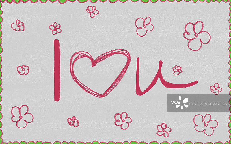 我爱你卡片插画图片素材