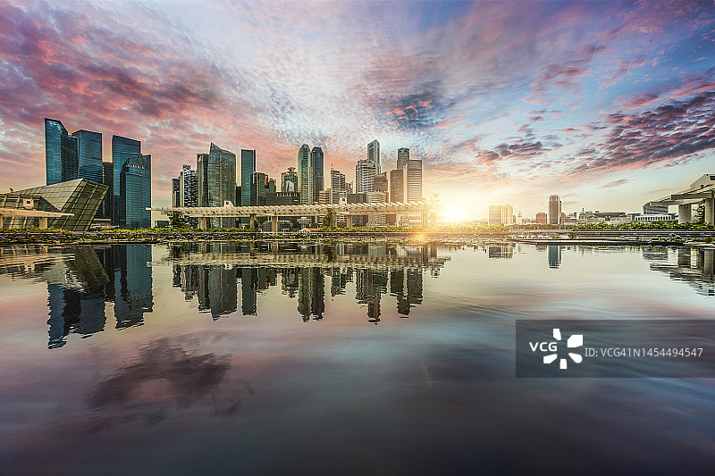 新加坡市中心日落景色图片素材