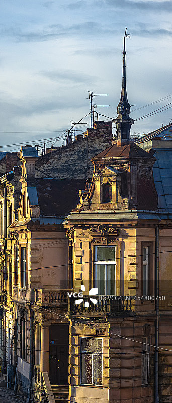 利沃夫老式房屋一角图片素材