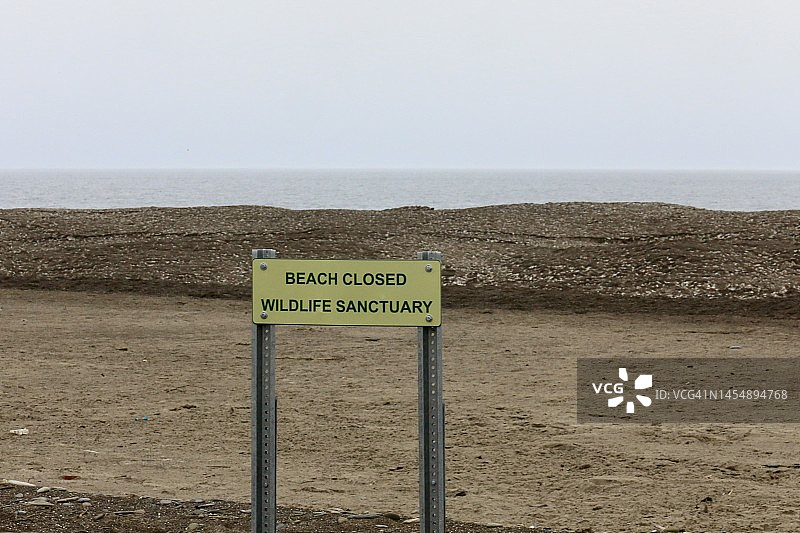 受保护的海滩标志图片素材