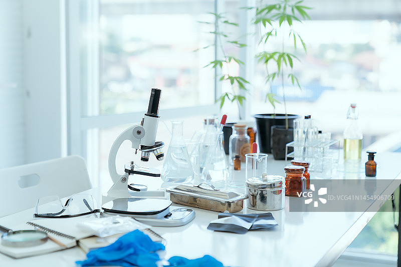用于研究大麻的实验室设备图片素材