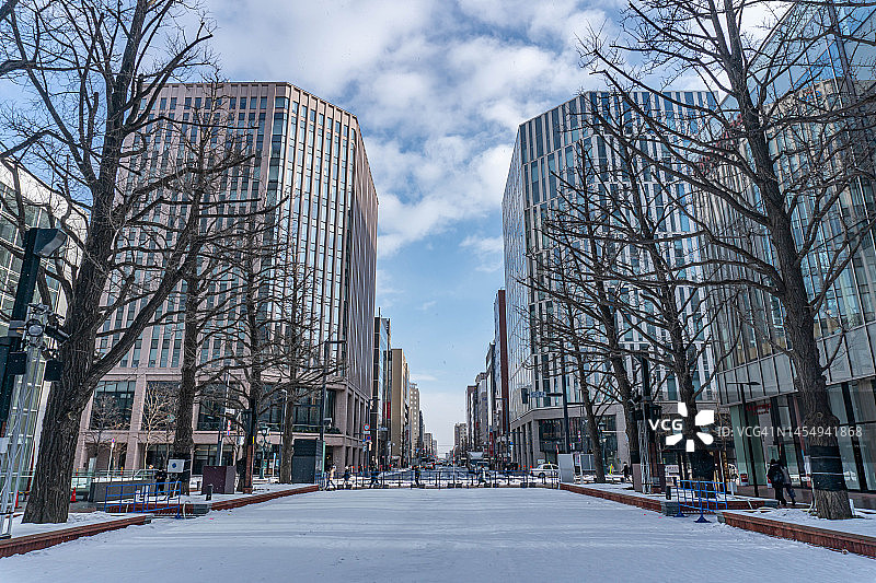 日本札幌市的城市街道图片素材