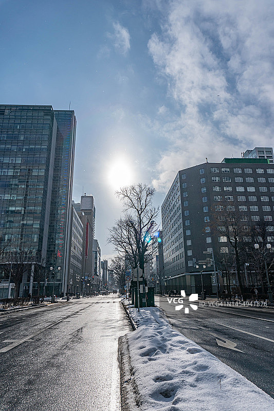 日本札幌市的城市街道图片素材
