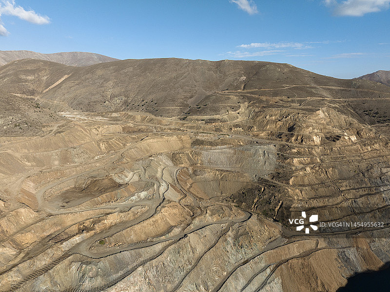露天铁矿鸟瞰图图片素材