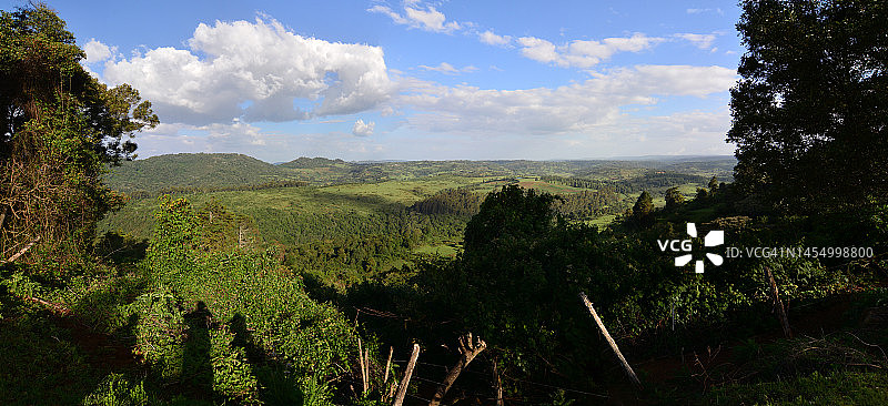 裂谷之上的绿色景观图片素材