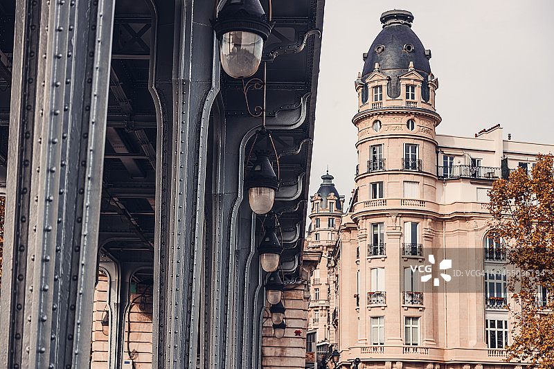 巴黎比尔哈坎桥特写图片素材