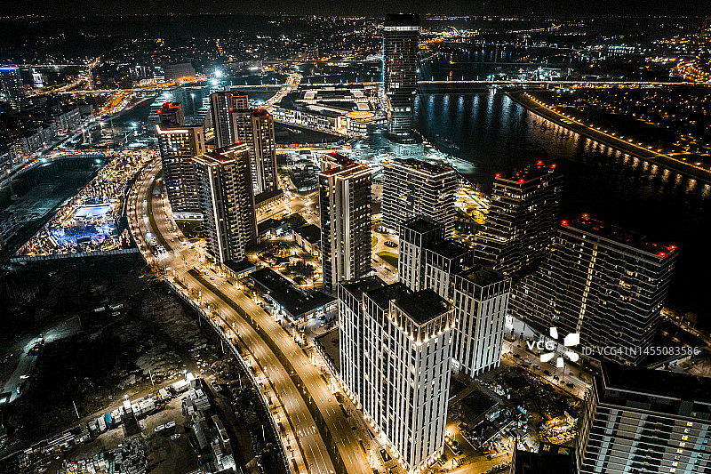 无人机视角的贝尔格莱德图片素材