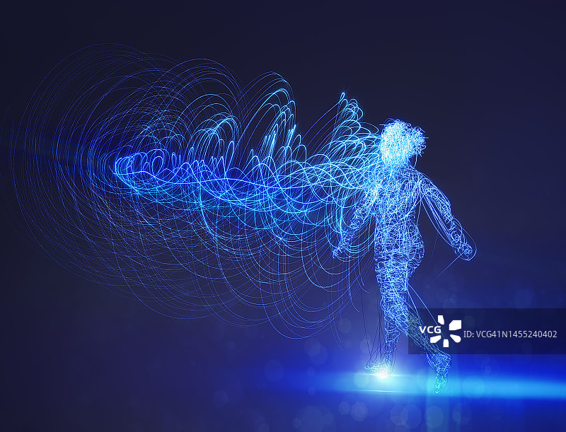 电线构成的女人概念插画图片素材