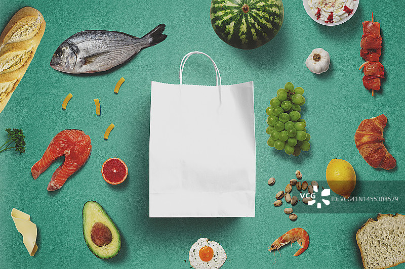 食品杂货店俯视图图片素材