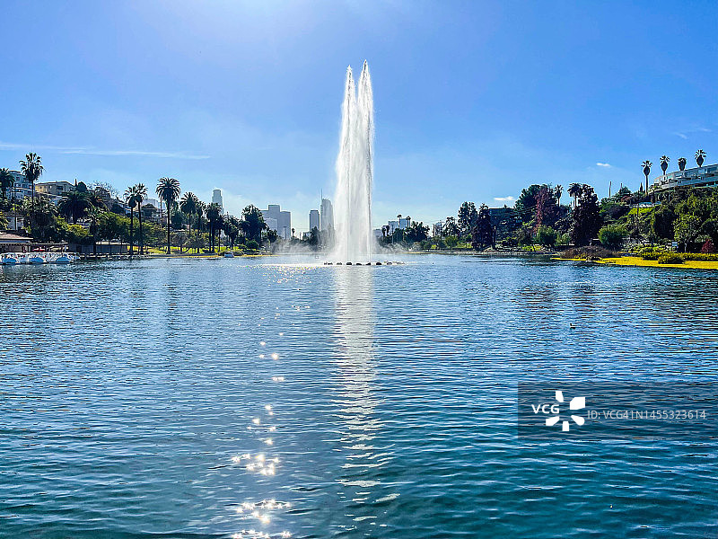 埃科公园湖的水景图片素材