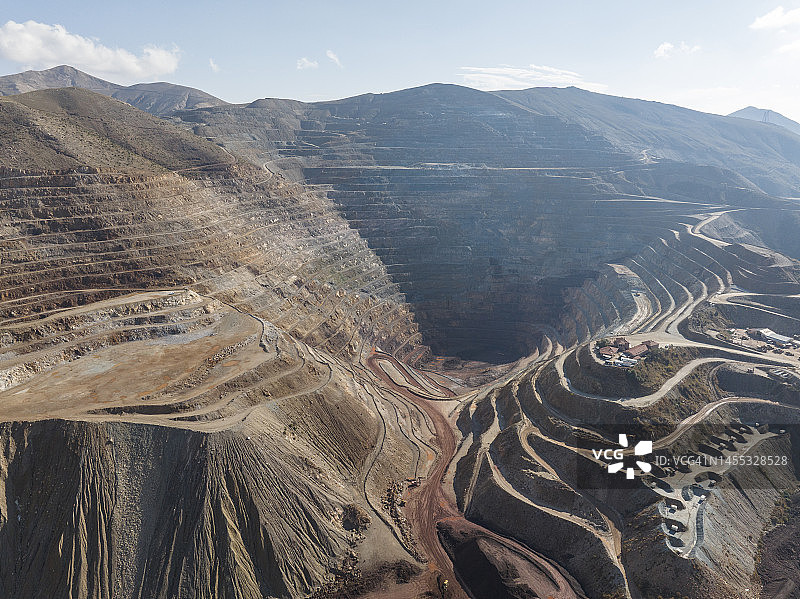 露天铁矿鸟瞰图图片素材