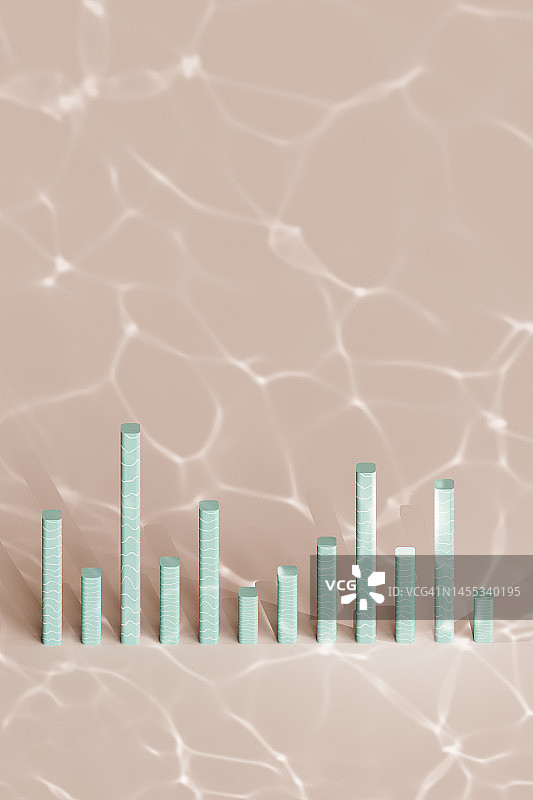 粉色背景上的条形图图片素材