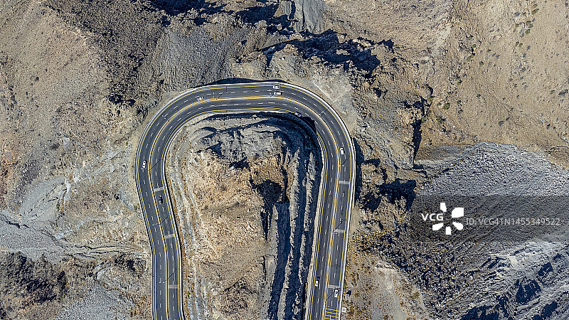 沙特阿拉伯麦加塔伊夫哈达公路鸟瞰图片素材