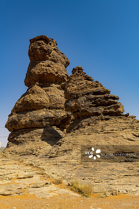 沙特阿拉伯哈伊勒省朱巴的砂岩地貌图片素材