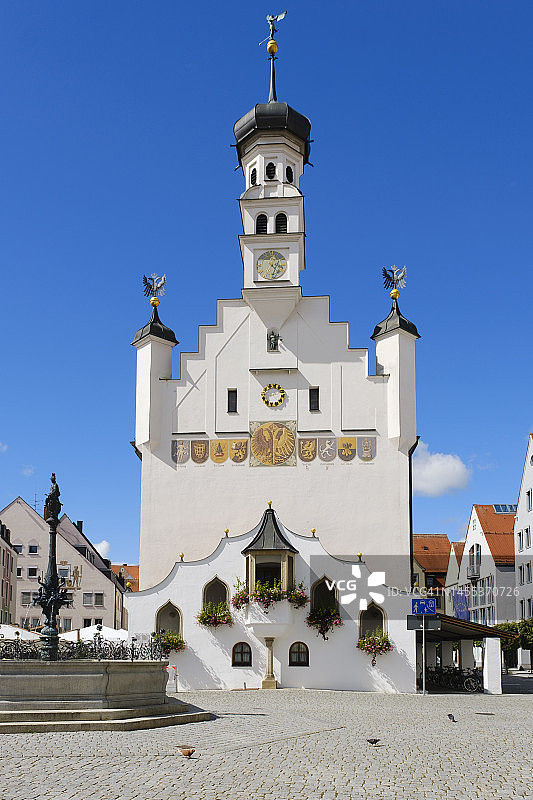 德国巴伐利亚州肯普滕历史市政厅外观图片素材