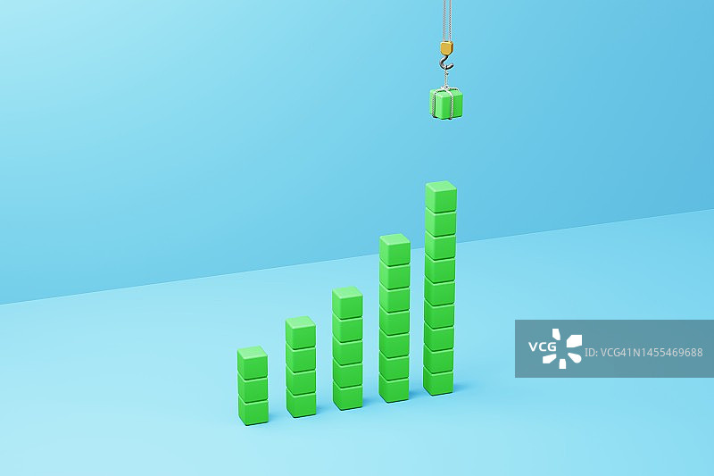 增长条形图的构建图片素材