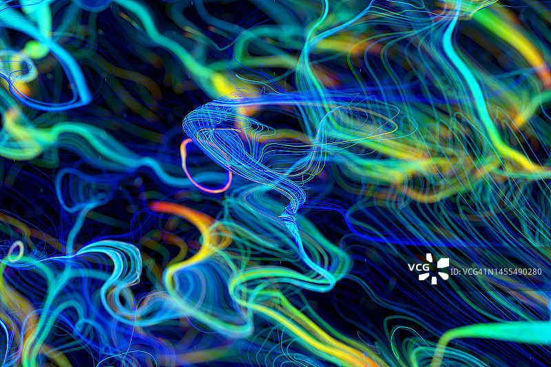 彩色抽象扭曲线条图片素材