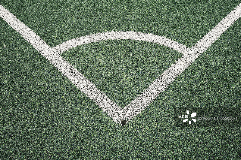 俯视图：足球场上的线条图片素材