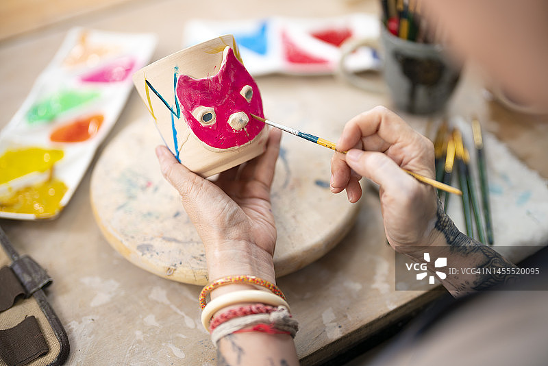 彩绘陶杯图片素材