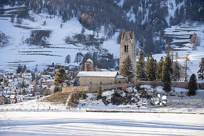 瑞士塞莱里纳的圣吉安教堂图片素材