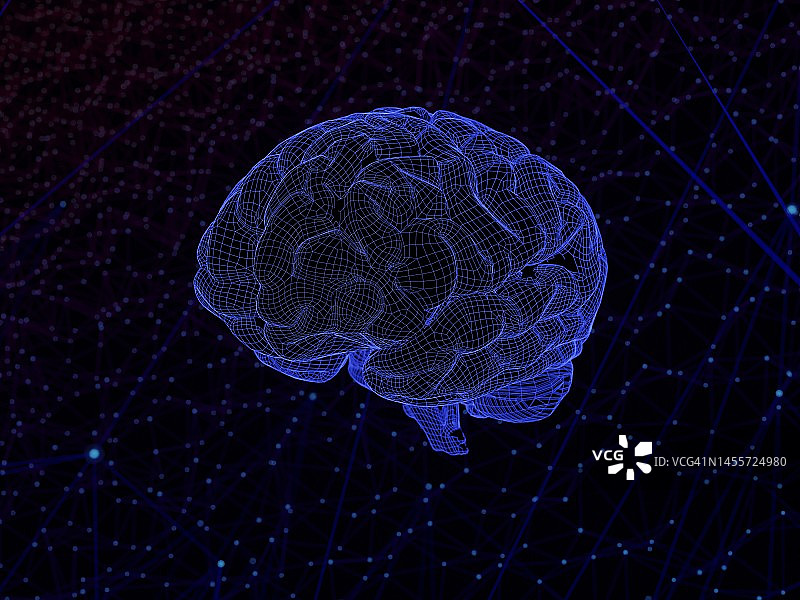 大脑线框丛背景图片素材