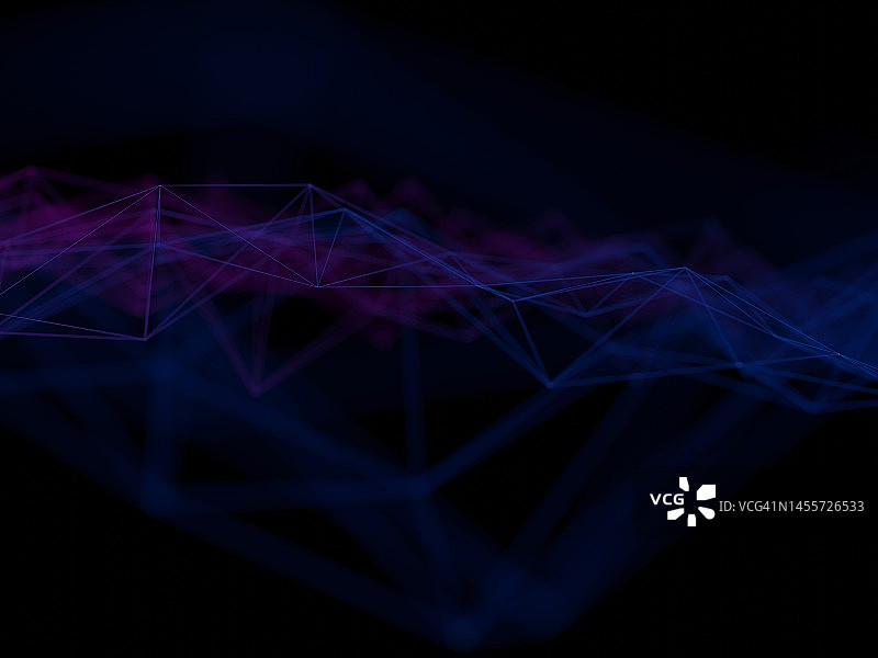计算机神经网络技术概念背景Plexus效果图片素材