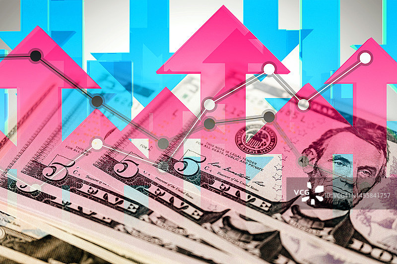上下箭头和现金美元图片素材