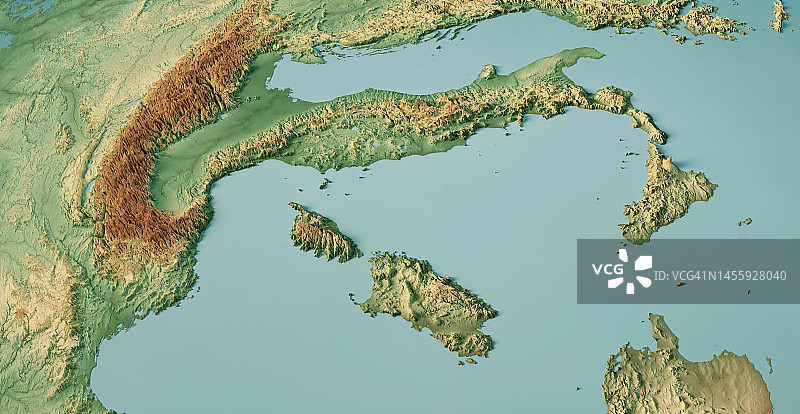 意大利地形图2.5D彩色视图图片素材