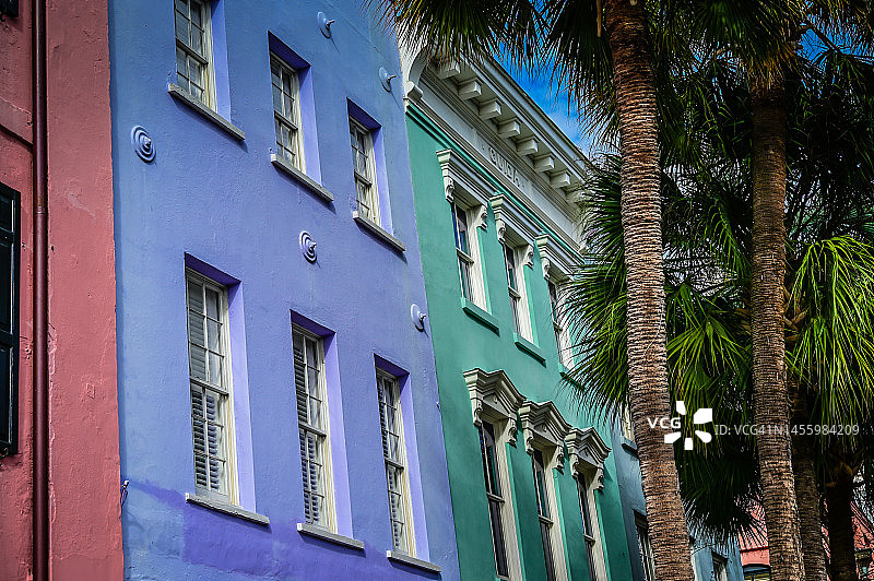 查尔斯顿东湾街的彩虹街图片素材