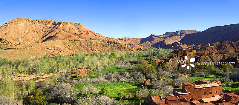 摩洛哥德拉河谷沿岸风光图片素材