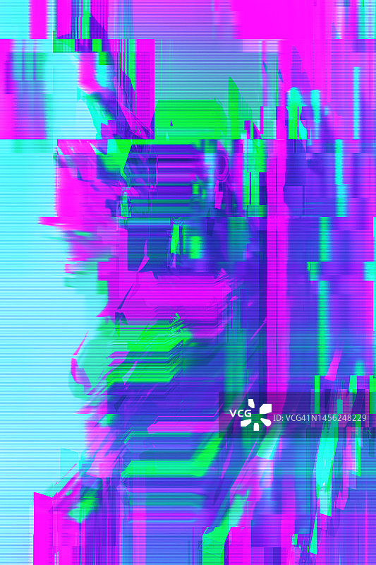 像素化复古故障风抽象背景图片素材