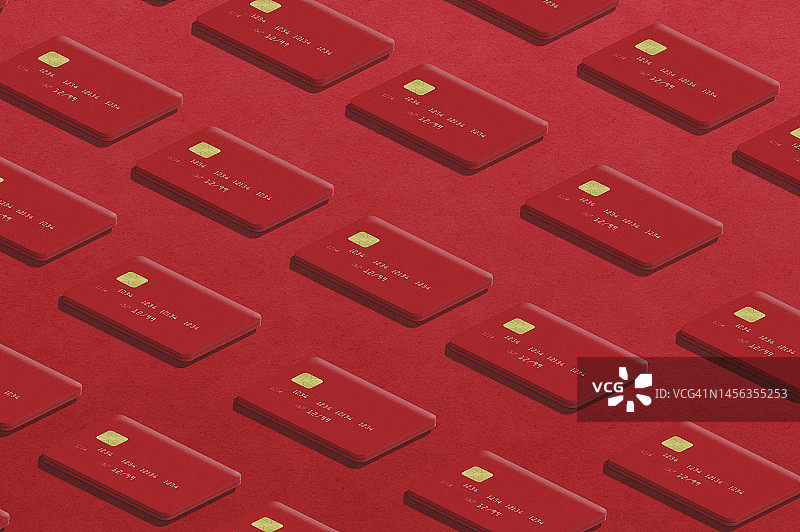 红色信用卡无缝图案图片素材