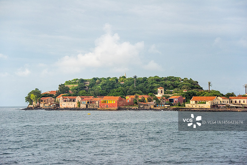 从海上看到的戈雷岛图片素材
