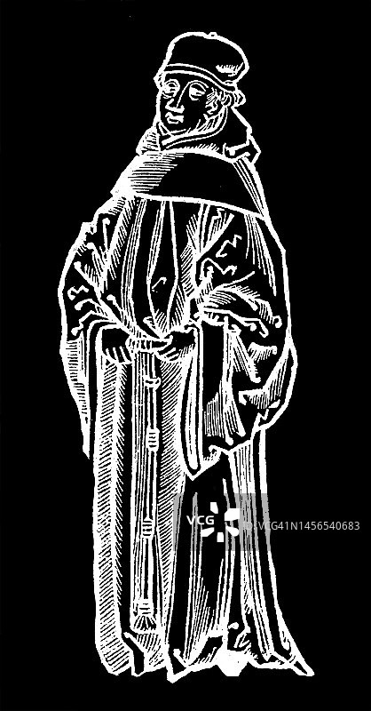 托马斯·穆尔纳（方济各会修士）肖像 - 阿尔萨斯讽刺作家、诗人和翻译家图片素材