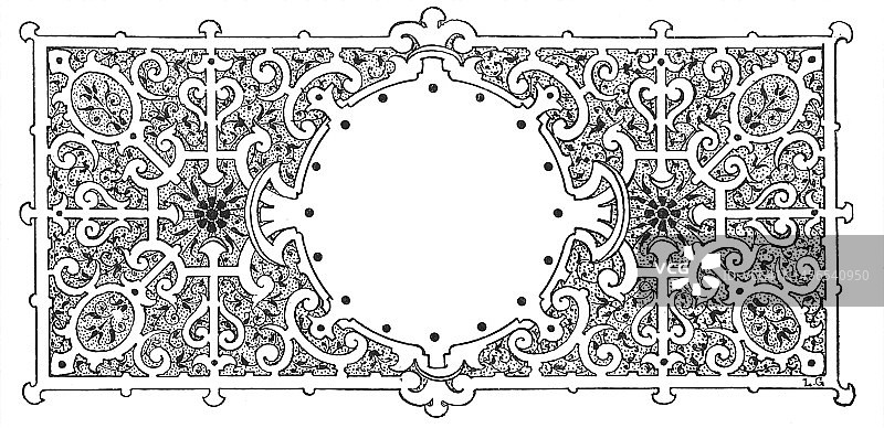 旧雕刻插图装饰点缀框架图片素材