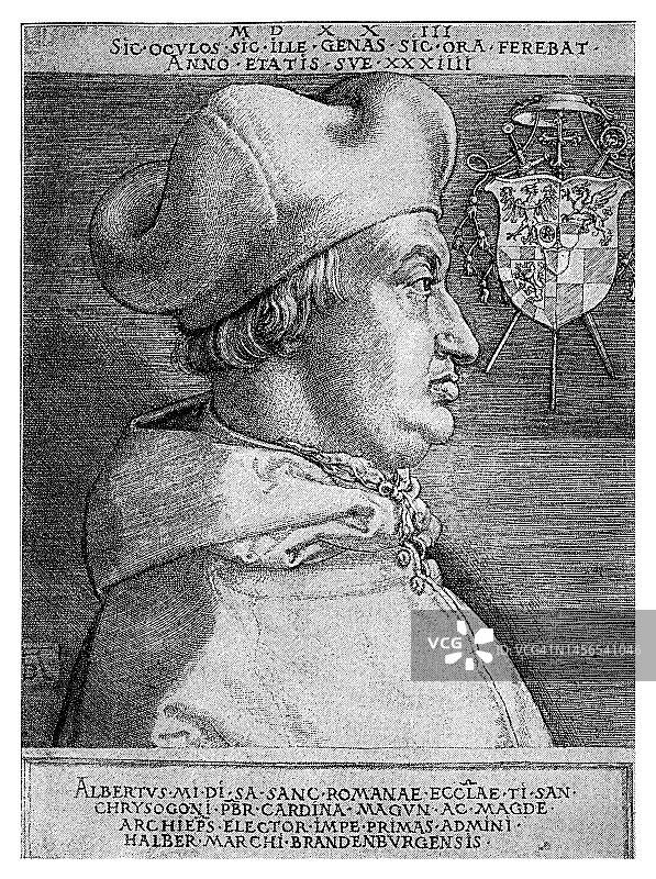 勃兰登堡的阿尔伯特主教，德国主教、选帝侯、美因茨大主教和马格德堡大主教图片素材