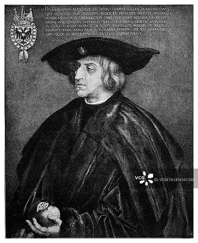 神圣罗马帝国皇帝和罗马人民国王马克西米利安一世的肖像图片素材