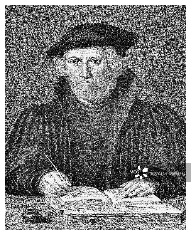 老尤斯图斯·约拿肖像：德国路德宗神学家和改革家图片素材