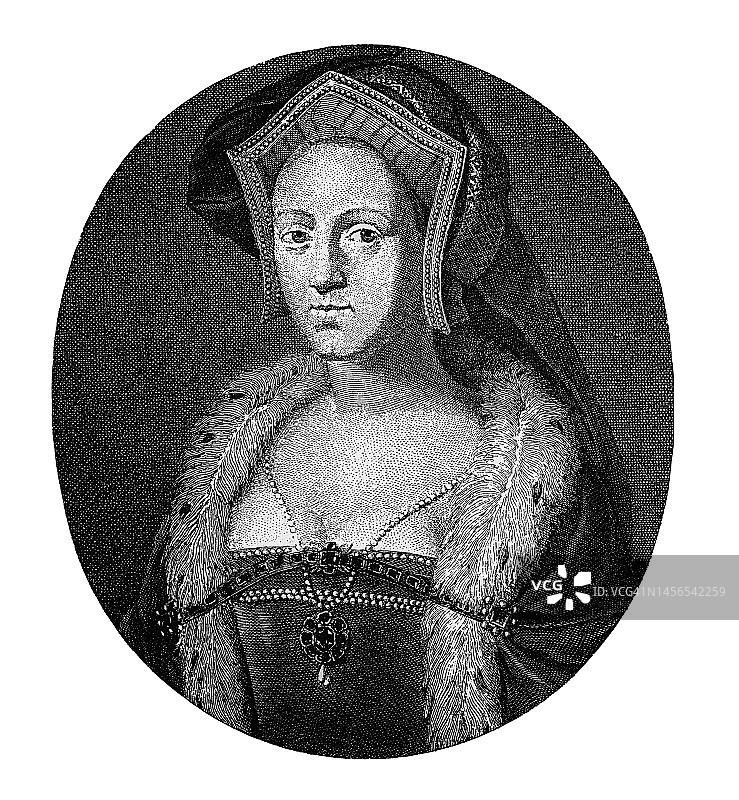 凯瑟琳·霍华德肖像（1540年至1541年担任英国王后，亨利八世的第五任妻子）图片素材