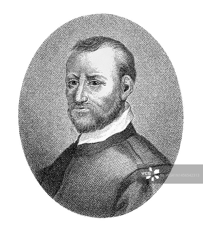 意大利作曲家帕莱斯特里纳肖像图片素材