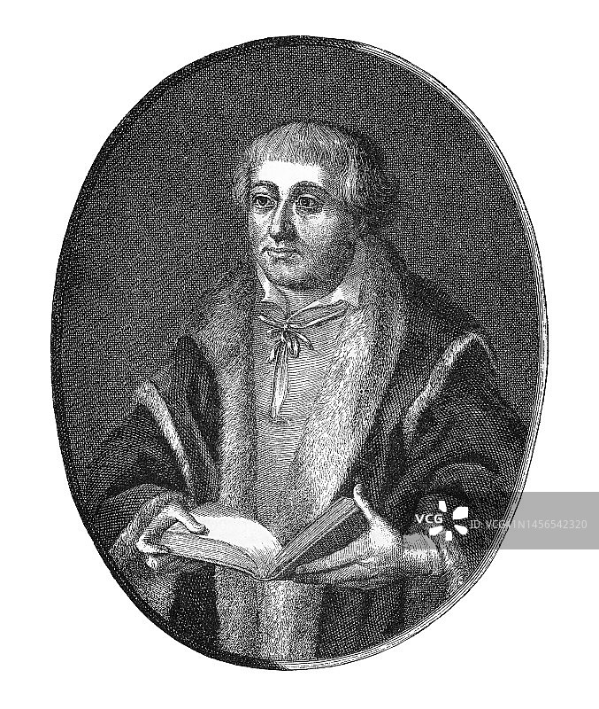 约翰内斯·布根哈根肖像，德国神学家和路德教教士，16世纪将新教改革引入波美拉尼亚公国和丹麦图片素材