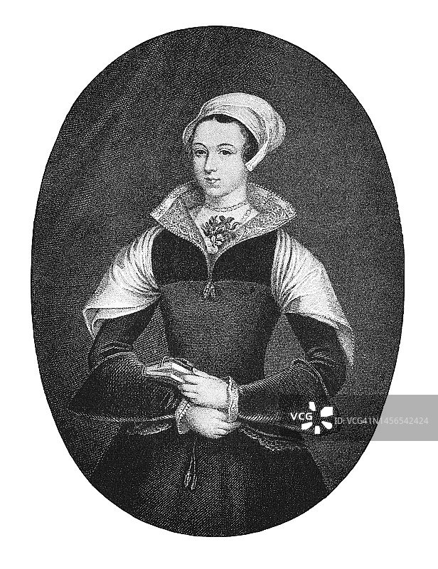 简·格雷或简·达德利肖像（婚后）及“九日女王”图片素材