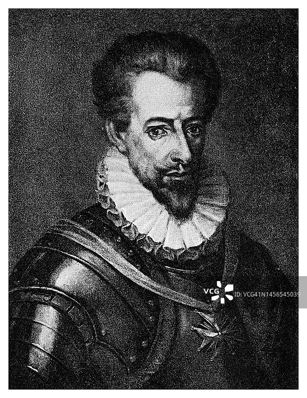 茹安维尔亲王、吉斯公爵、欧伯爵亨利一世肖像图片素材