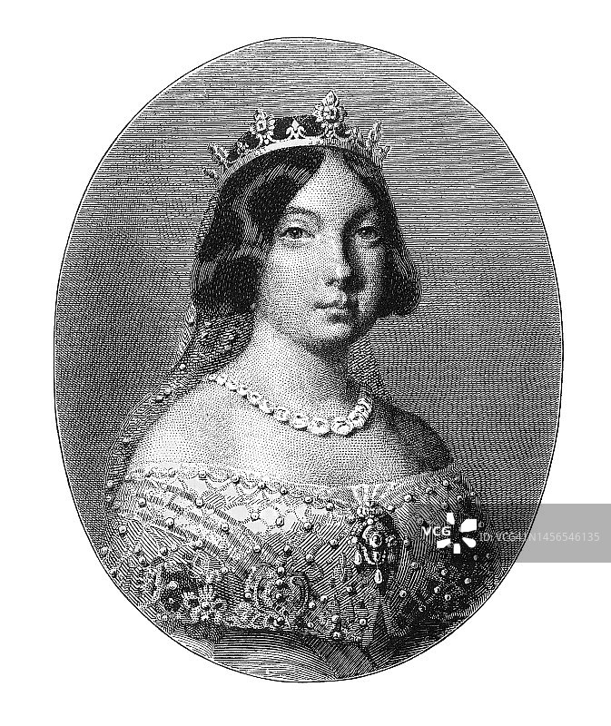 西班牙伊莎贝拉二世女王肖像图片素材