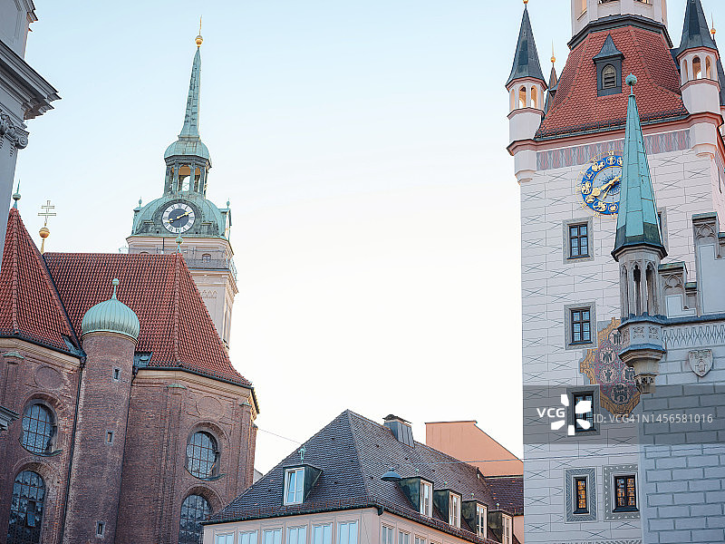 慕尼黑市中心的玛丽亚广场图片素材