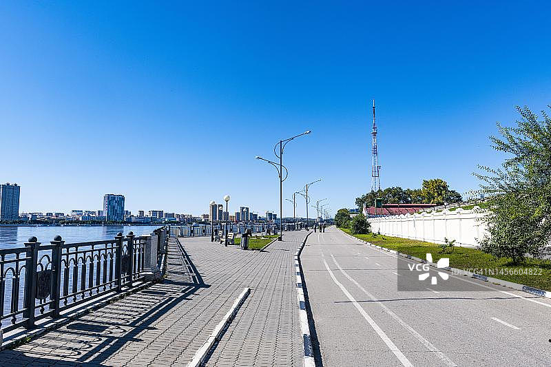 俄罗斯阿穆尔州布拉戈维申斯克阿穆尔河堤岸图片素材