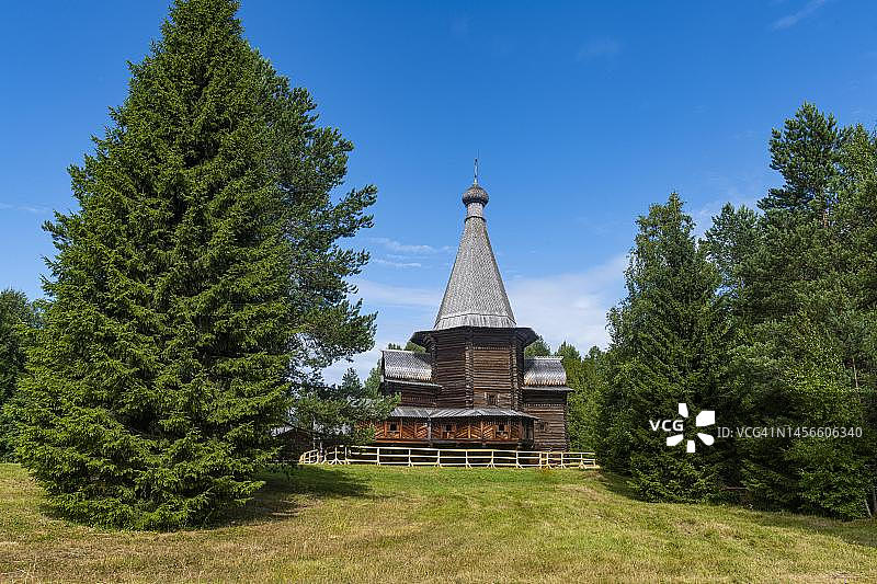 俄罗斯阿尔汉格尔斯克卡累利阿木制教堂图片素材