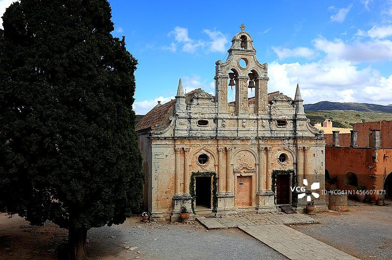阿卡迪修道院教堂，克里特岛，希腊图片素材